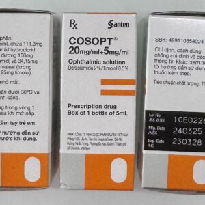 Cosopt 5ml ( thuốc nhỏ mắt trị bệnh glôcôm góc mở hoặc glôcôm giả bong bao)