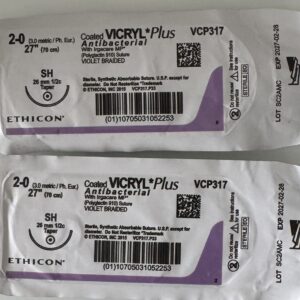 Chỉ phẫu thuật tổng hợp tự tiêu Vicryl 2-0  H/12 tép