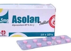 Asolan 0.5mg (Alprazolam)H/100 viên (Điều trị tình trạng hoảng sợ, lo âu, trầm cảm)
