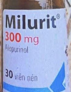 Milurit 300mg (allopurinol 300)H/1Lọ 30 Viên (Bệnh gút, Tăng axít uric huyết nguyên phát)