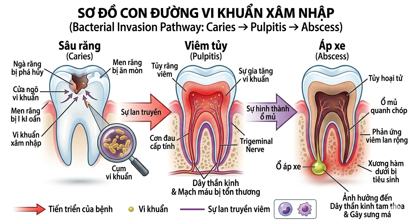 triệu chứng áp xe răng, dấu hiệu áp xe răng, áp xe răng bị sưng mặt, áp xe răng đau nhức, áp xe răng chảy mủ, áp xe răng sốt, áp xe răng hôi miệng, áp xe răng đau tai, áp xe răng sưng nướu, áp xe răng có nguy hiểm không